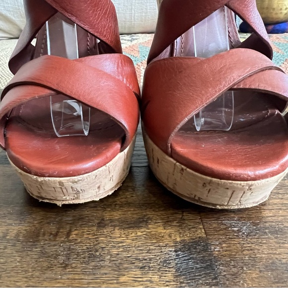 Yves Saint Laurent Deauville Taurillon Brown Leather Cork Platform Wedges 39 - Picture 7 of 17